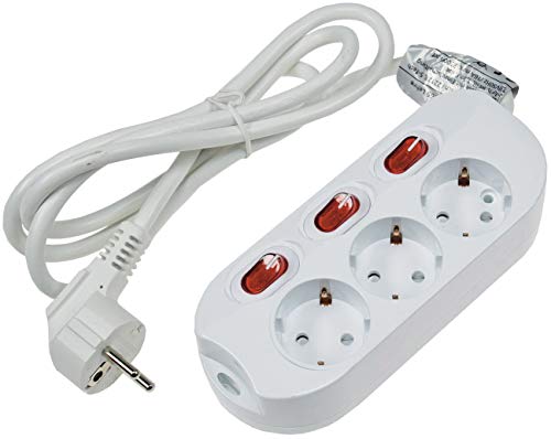Extensão Elétrica CHILITEC 7000-0006 (3 Tomadas - Tipo F - 1.5m) ChiliTec GmbH - Filtros de linha e supressores de surtos - 3 tomas, proteção infantil, interruptor, 1.5m