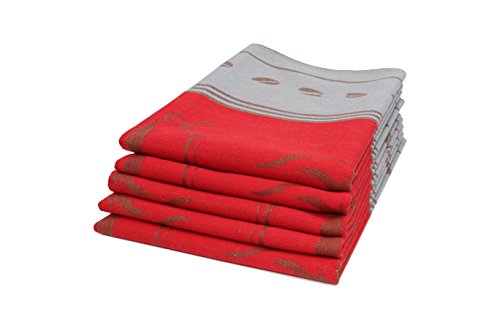 Toalha de Cozinha ZOLLNER 5er Set Rot (50 x 70 cm) ZOLLNER - Panos de cozinha - toalha, cozinha, set, rot, 50x70cm