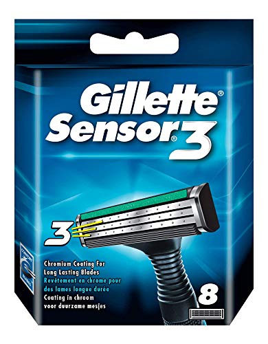 Lâminas de Barbear GILLETTE Sensor3 (8 Unidades) Gillette - Lâminas e navalhas de barbear - recarga, 8 unidades, sensor3
