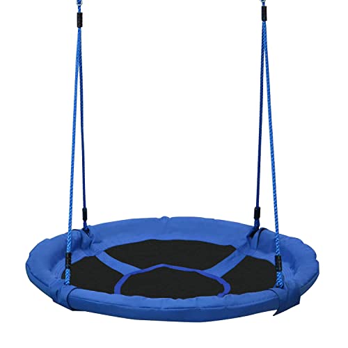 Baloiço para bebés HOMCOM | Ø100 x 180cm - azul SPANISH AOSOM - Móveis de exterior - metal, tecido oxford, carga 100 kg, montagem fácil