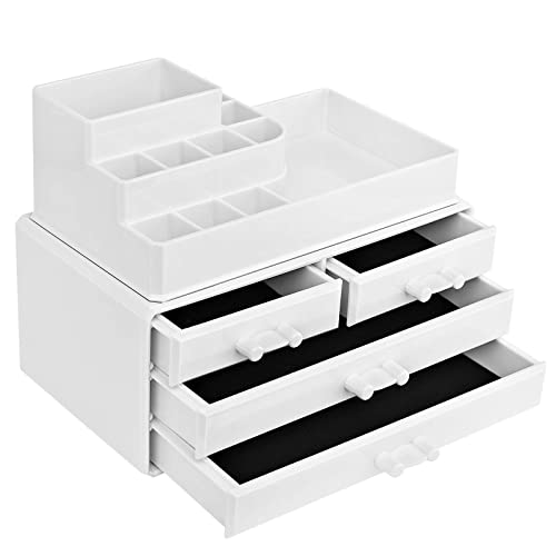 Caixa de Arrumação SONGMICS JKA001Wt Branco SONGMICS - Organizadores de mesa - caixa, arrumação, branco