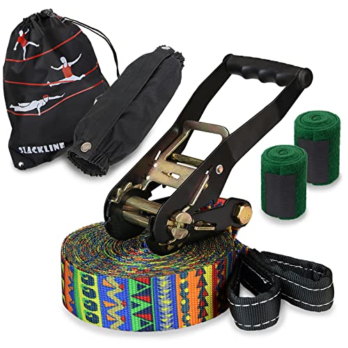 Alpidex Slackline Conjunto de 15 M + Protetor De Árvore E Trinque ALPIDEX - Fitas de escalada - 15m, protetor árvore, trinque, segurança