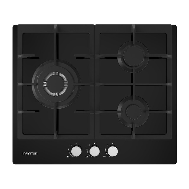 Placa de Gás INFINITON GG-331 (Gás Natural - 32.5 cm - Preto) Infiniton - Cooktops - gás natural, 32.5 cm, preto