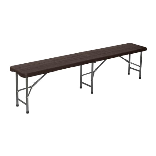 Banco de Campismo THINIA HOME Dobrável (Castanho - Aço - 180x30x43 cm) THINIA HOME - Móveis de exterior - dobrável, castanho, aço, 180x30x43 cm
