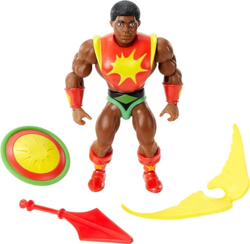Figura MATTEL Master Of The Universe Sun-Man Mattel - Brinquedos - 14 cm, 16 pontos, plástico rígido, masters of the universe