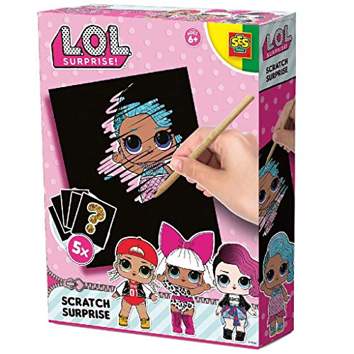Kit de Artesanato para Crianças SES CREATIVE L.O.L. Surprise! Scratch Surprise SES CREATIVE - Kits de artesanato de brinquedos - kit de artesanato, crianças, ses creative, l.o.l. surprise, scratch surprise, cartas a raspar, personagens, pincel, acessórios