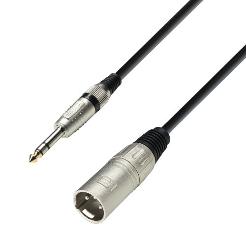 Cabo de Áudio ADAM HALL (XLR - Jack 6.3mm - 1 m - Preto) ah Cables - Cabos de áudio e vídeo - xlr, jack 6.3mm, 1 m, preto