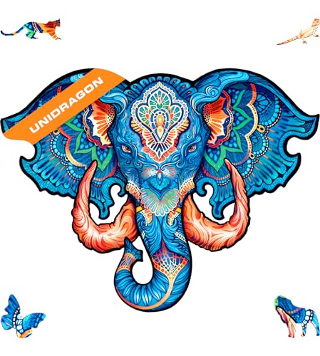 Puzzle UNIDRAGON Elephant (Idade Mínima: 12 Anos - 194 Peças) M.I.C. Günther GmbH&Co.KG - Quebra-cabeças - 194 peças, 48 x 34 cm, 12 anos