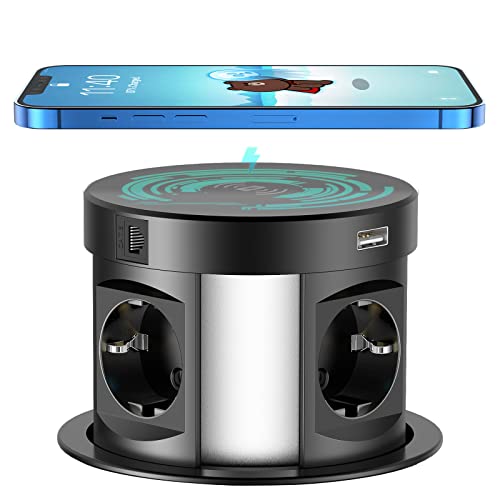 Extensão Elétrica THOWALL com 5 Tomadas e 2 Portas Usb (Preto - 1.8m) THOWALL - Tomadas e soquetes de energia - 5 tomadas, 2 portas USB, 1.8m, preto