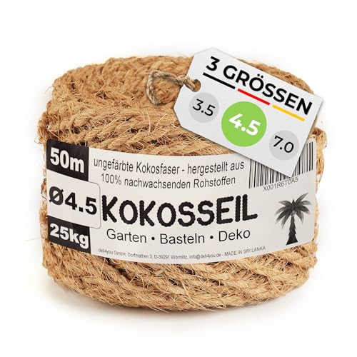Cordão de Coconet 4.5 Mm X 50 M DELI4YOU deli4you GmbH - Barbante - 4-5 mm, 50 m, fibra de coco