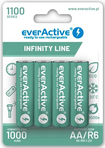 Pilhas Recarregáveis EVERACTIVE EVHRL6-1100 EVERACTIVE - Baterias - 1100 mAh, universal, 12 v, aa, nimh