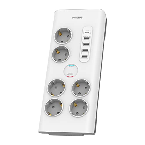 Extensão Elétrica PHILIPS Spn7060Wa/10 Branco Philips - Filtros de linha e supressores de surtos - extensão elétrica, branco