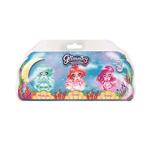 Conjunto de Bonecas GIOCHI PREZIOSI Glimmies GIOCHI PREZIOSI - Bonecos de ação e brinquedo - 3 personagens, pincel, cores vivas, folheto