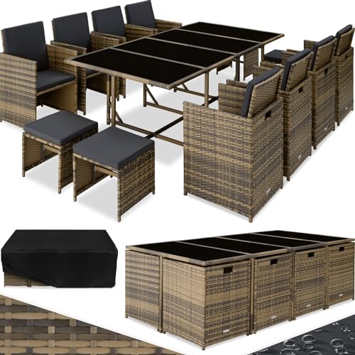Conjunto de Jardim TECTAKE Palma (Castanho - Polietileno - 45.5x53xh76 cm) TecTake - Móveis de exterior - castanho, polietileno, 45.5x53x76 cm