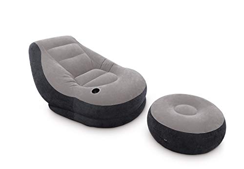 Sofá Insuflável INTEX (Cinzento - Poliéster - 99 x 130 x 76 cm) INTEX - Móveis de exterior - insuflável, poliéster, 99x130x76 cm, resistente à água