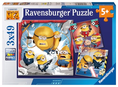 Puzzle RAVENSBURGER Minions Despicable Me4 (Idade Mínima: 5 Anos - 49 Peças) Ravensburger - Quebra-cabeças de encaixar - puzzle, madeira, Minions, despicable me, 49 peças