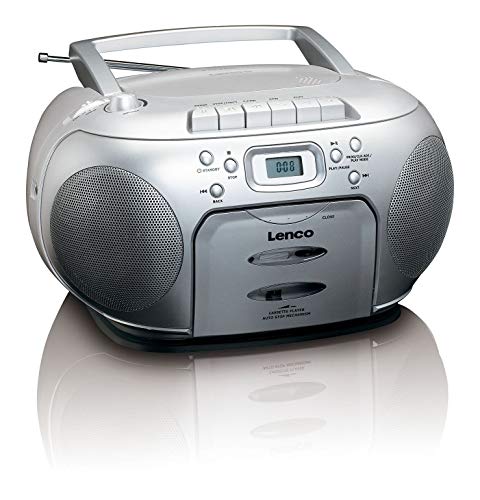 Lenco SCD-420SI Leitor de CD Prateado, Branco Lenco - Reprodutores de áudio e gravadores - cd, rádio FM, lcd, bateria
