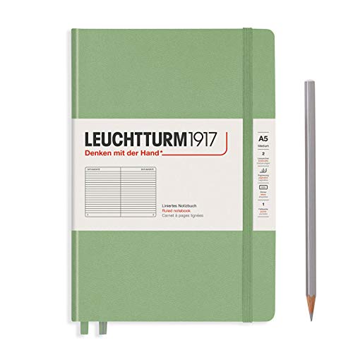 Caderno Pautado A5 LEUCHTURM1917 Medium Sage LEUCHTTURM1917 - Cadernos e bloco de notas - A5, pautado, leuchturm1917