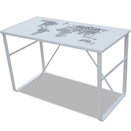 Secretaria Operativa INNOVATION HOME FURNISH MAP011 (Branco - Aglomerado e Aço - 120x50x74 cm) vidaXL - Estações de trabalho e cubículos - branco, aglomerado, aço, 120x50x74 cm