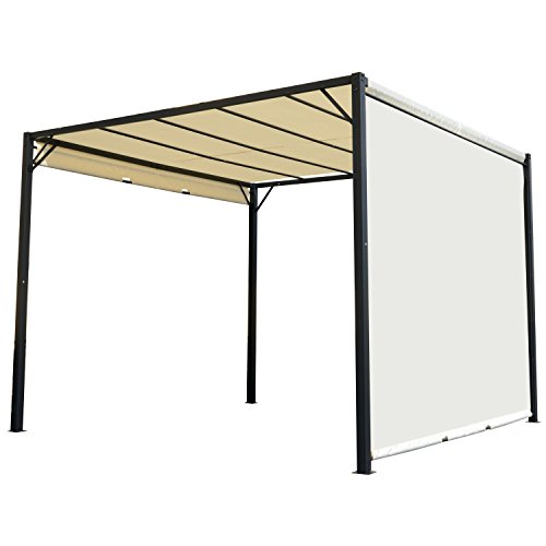 Pérgola Outsunny | 3x3 m - Creme (Jardinagem) Outsunny - Arcos de jardim, treliças, caramanchões e pérgulas - pérgula, outsunny, 3x3m, creme, jardinagem