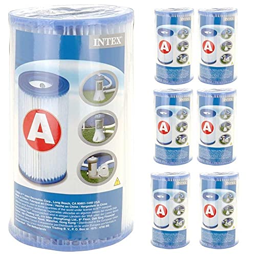 Intex 56600P Conjunto de 6 Filtros para Piscina Redonda Intex Spain - Filtros de água em linha - 6 filtros, piscinas redondas, capacidade 3600-7500 litros