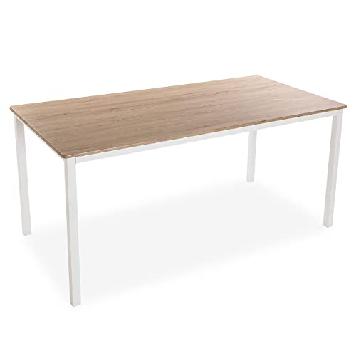 Mesa de Refeição VERSA Amaia (Branco - Melamina e Madeira - 80x160cm) Versa Home S.A. - Mesas de exterior - branco, melamina, madeira, 80x160cm
