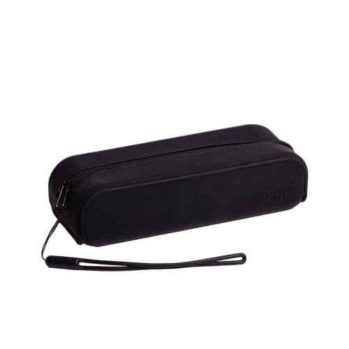 Estojo ENRI (Preto - Poliéster - 19x5x7cm) Hamelin Brands - Estojos para canetas e lápis - silicone, divisão ampla, puxadores, alça prática