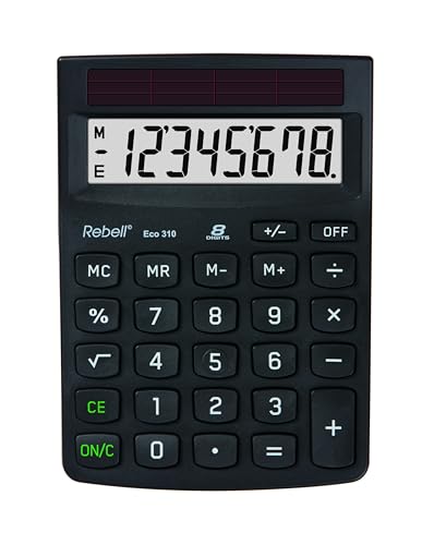 Calculadora de Escritório REBELL Eco 310 (Preto) NONAME - Calculadoras - calculadora, ecológica, 8 dígitos, energia solar