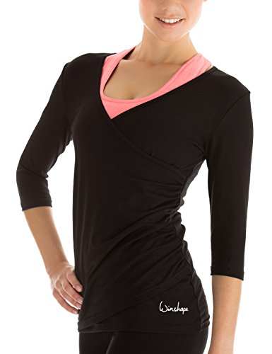 T-shirt para Mulher WINSHAPE 3360Lix Preto para Fitness (M) Winshape - Camisas e tops - fitness, preto, mulher