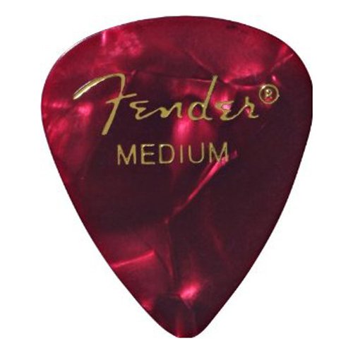 Fender 351 Medium Red Moto Premium Mediadores Fender - Acessórios para instrumentos musicais e orquestra - acessório premium, guitarra elétrica, caída de precisão, resistente a virutas
