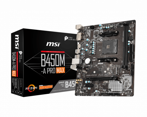 Motherboard MSI B450M Pro-VDH Max Socket AM4 AMD B450 Micro ATX MSI - Placas-mãe - am4, b450, Micro-ATX
