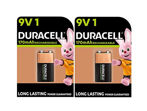 Pilhas Recarregáveis DURACELL 9V (170mAh - 2 unidades) Duracell - Baterias - 170mah, lítio-alcalinas, 9V, recarregáveis