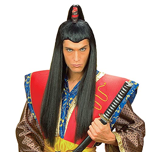 Acessório de peruque e capa Samurai Preto Widmann - Cuidados com o cabelo - peruque, capa, samurai, preto, branco, óculos