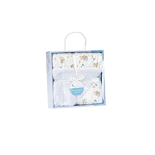 Manta de Criança INTERBABY Azul (135 x 145 cm) Interbaby - Cobertores - manta, criança, azul, 135x145cm