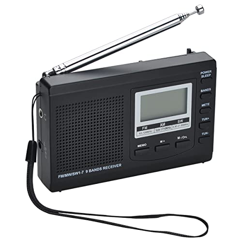 Rádio COVVY AM/FM SW1-7 (Preto - Digital - Alarme Duplo) BLUEMANGO - Áudio - am/fm, digital, alarme duplo
