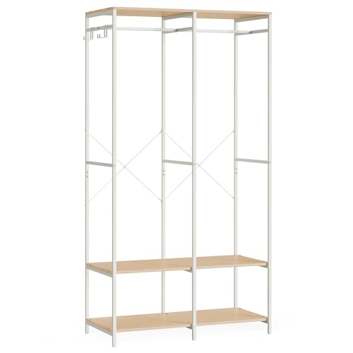 Arca Portátil SONGMICS com Prateleira e Ganchos (Bege - 40x94.5x180cm) SONGMICS - Eletrodomésticos - portátil, prateleira, ganchos, 40x94.5x180cm