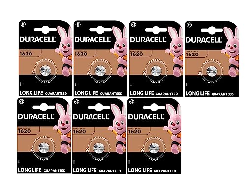 Pilhas DURACELL CR1620 (7 unidades - Pilha descartável) Duracell - Baterias de uso geral - alcalino, 1,5 V, CR1620, 160 mAh