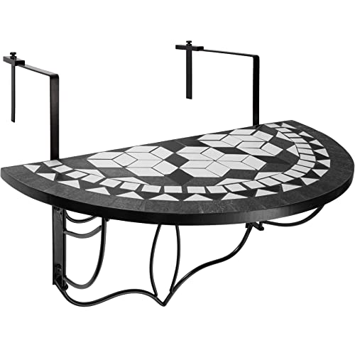 Mesa de Jardim TECTAKE (Preto e Branco - Aço - 75x65x62 cm) TecTake - Móveis de exterior - preto e branco, aço, 75x65x62 cm