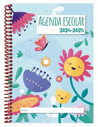 Agenda Escolar FLORES Spiral (A5 - Semana vista - 2024/2025) Edidactica - Calendários, organizadores e planejadores - espiral, A5, semana vista, 2024-2025