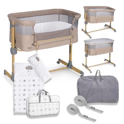 Berço Colector MS MINICUNA (Branco - Algodão) Innovaciones MS SL - Berços e moisés - almofadas acolchoadas, 3 posições reclinável, removível tampa, almofada encosto