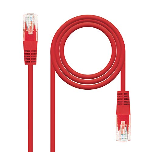 Cabo de Rede NANOCABLE (RJ45 - 1 m - Vermelho) NANOCABLE - Cabos de rede - rj45, utp cat5e, AWG24, vermelho, 1m