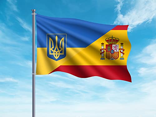 Bandeiira OEDIM Espanha e Ucrânia (Cinzento - Poliéster) Oedim - Sinalização - impressão direta, pvc espuma, resistente, leve