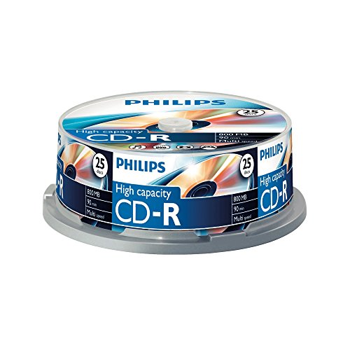 Philips Cr8D8Nb25/00 Unidade de Disco Ótico Preto Philips - Mídias vazias - 800 MB, 90 min, CD-R, 25 unidades