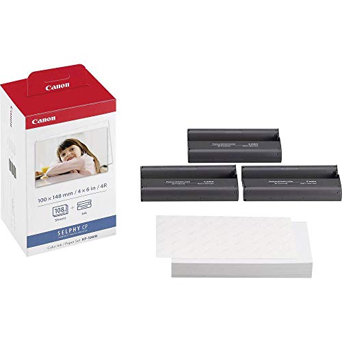 Papel Fotográfico CANON KP-108IP (10 x 15 cm) Canon - Cartuchos de toner e jato de tinta - papel fotográfico, canon, kp-108ip, 10 x 15 cm, 108 folhas, preto ciano magenta amarelo