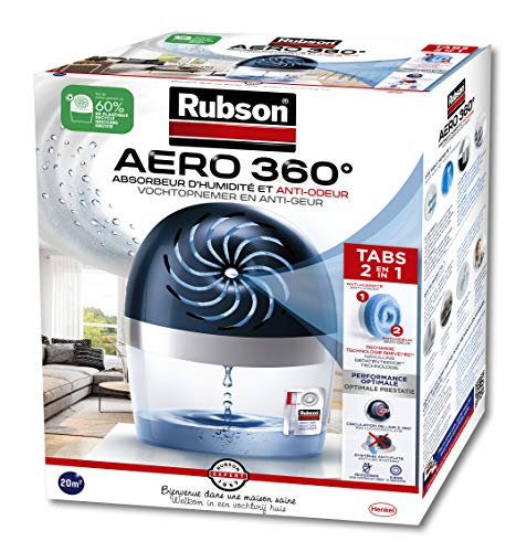 Desumidificador RUBSON Aero 360° (Capacidade de extração: 30 L/dia) RUBSON - Absorvedores de umidade - 30 L/dia, 40-80% humididade, 20 m³, temporizador 2160 h