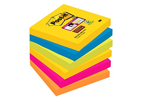 Bloco de Notas Autocolante POST-IT Miami Colour Collection 76x76mm Post-It - Notas autoadesivas - autocolante, super poderoso, 90 folhas, a4