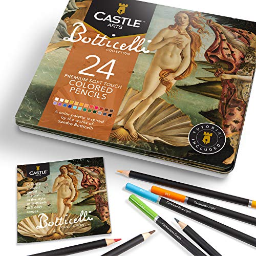 Lápis de Cor CASTLE ARTS (24 Un - Metal) Castle Art Supplies - Lápis - 24 un, metal, alta qualidade, cores vibrantes
