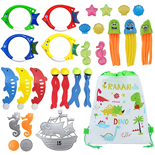 Brinquedo Desportivo para Crianças JBM 27 Anéis de Buceio (Idade Mínima Recomendada: 3 anos) RDGWFB - Brinquedos - brinquedo desportivo, crianças, 27 anéis, buceio, piscina, mochila