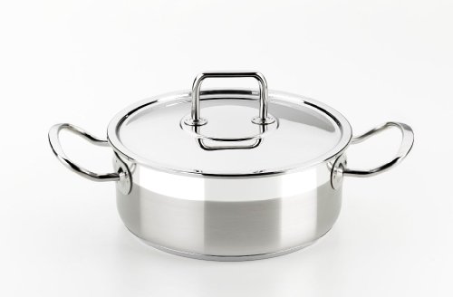 Frigideira com Tampa de Aço Inoxidável BRA PROFESIONAL BRA - Panelas de molho - aço inoxidável, 45 l, com tampa