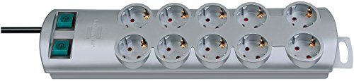 Extensão Elétrica BRENNENSTUHL 1150070100 (10 Tomadas - Tipo F - 2m) Brennenstuhl - Filtros de linha e supressores de surtos - 10 tomadas, tipo f, 2m, interruptor duplo